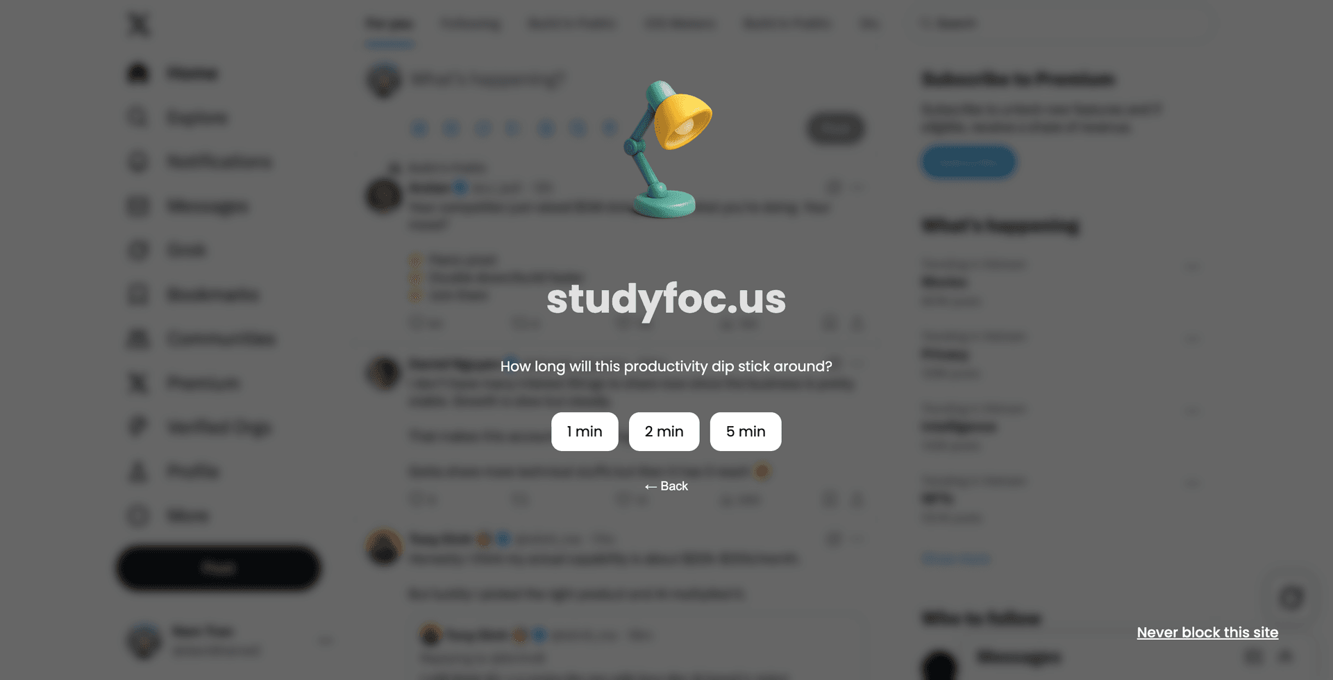 Screen Blocker Refocus StudyFoc.us — A space for focus. Study more, achieve more.